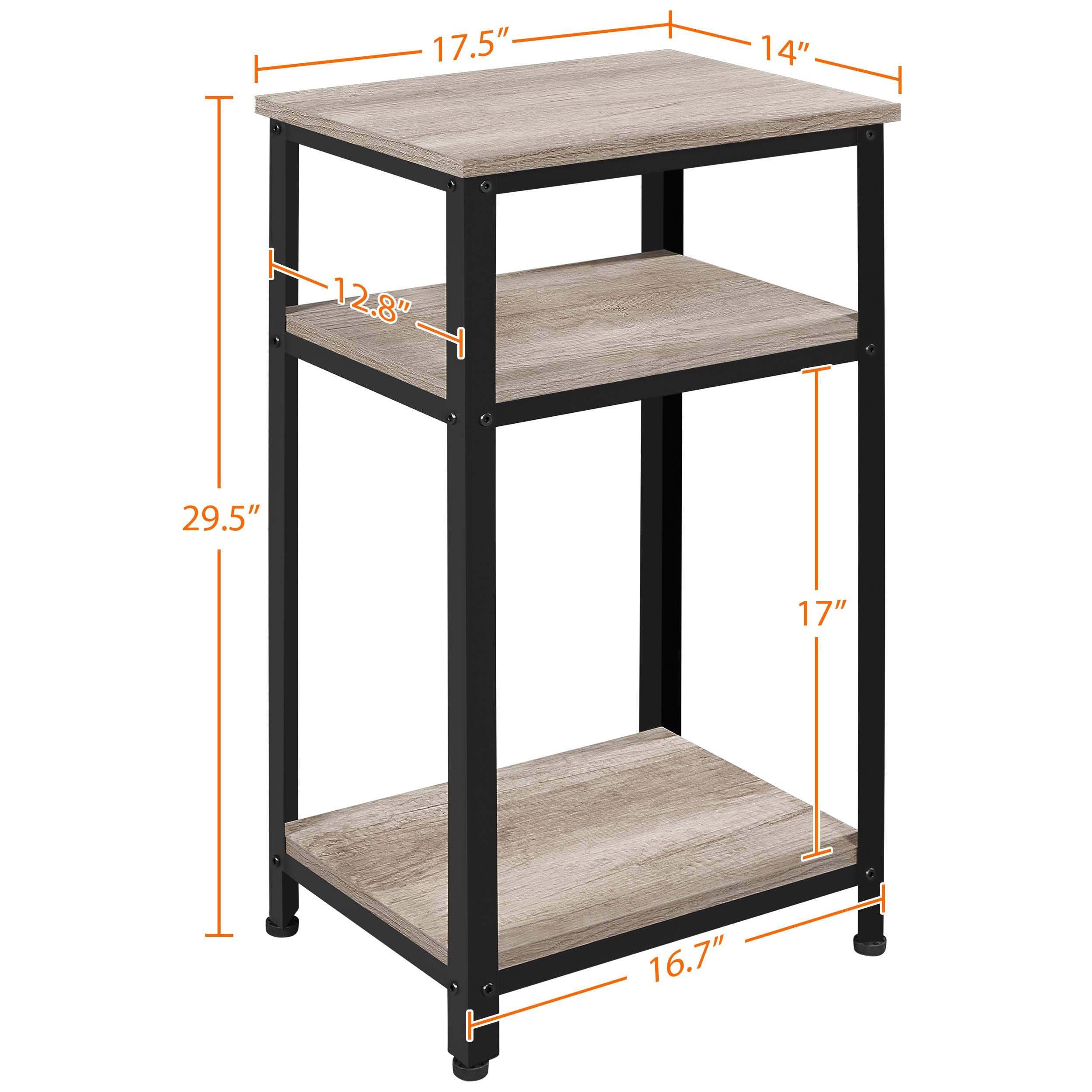 Yaheetech 3-Piece Coffee Table Set - Lift Top Coffee Table with Storage Baskets & Hidden Compartment, 2 Industrial End Tables with 2-Tier Shelves, Gray - Perfect for Living Room, Home Office & Small Spaces