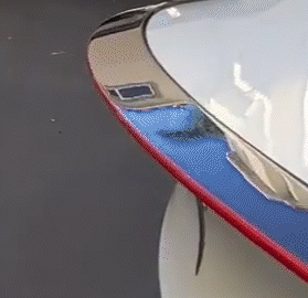 EVBASE Real Carbon Fiber Spoiler Wing for Tesla Model 3 & Y - High Performance, Weatherproof, Redline Design - Perfect for Street Racing & Car Enthusiasts