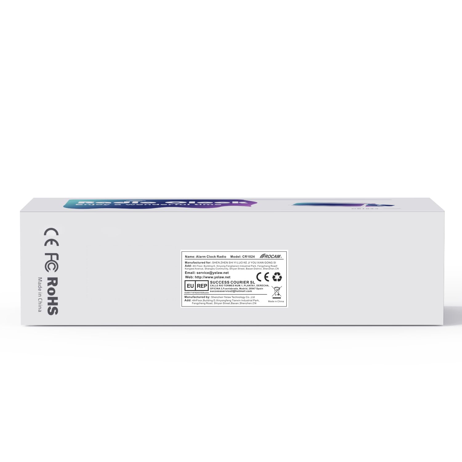 ROCAM Digital Projection Alarm Clock with Ceiling/Wall Display - 5-Level Dimmer, Dual Alarm (Weekday/Weekend Mode), Snooze, Temperature Display & USB Charging Ports | Perfect for Bedrooms, Home Offices & Nightstands