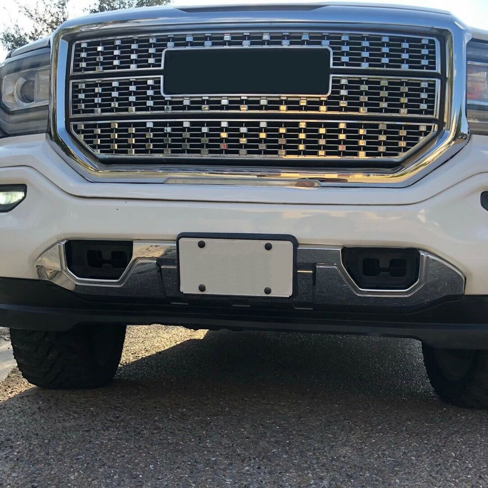 GMC Sierra 1500 Front Bumper Skid Plate 2016-2018 - Heavy Duty Chrome Protective Armor | Off-Road & Truck Accessories | Perfect for Adventure & Towing Protection