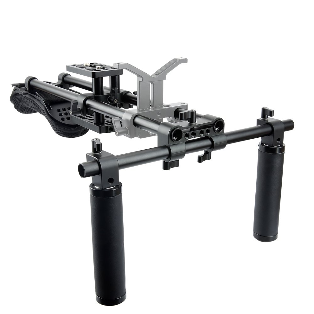 NICEYRIG Camera Shoulder Mount Bracket - Adjustable Slide Mount Kit for DSLR, Camcorder, Video Camera - Perfect for Vlogging, Filmmaking & Live Streaming