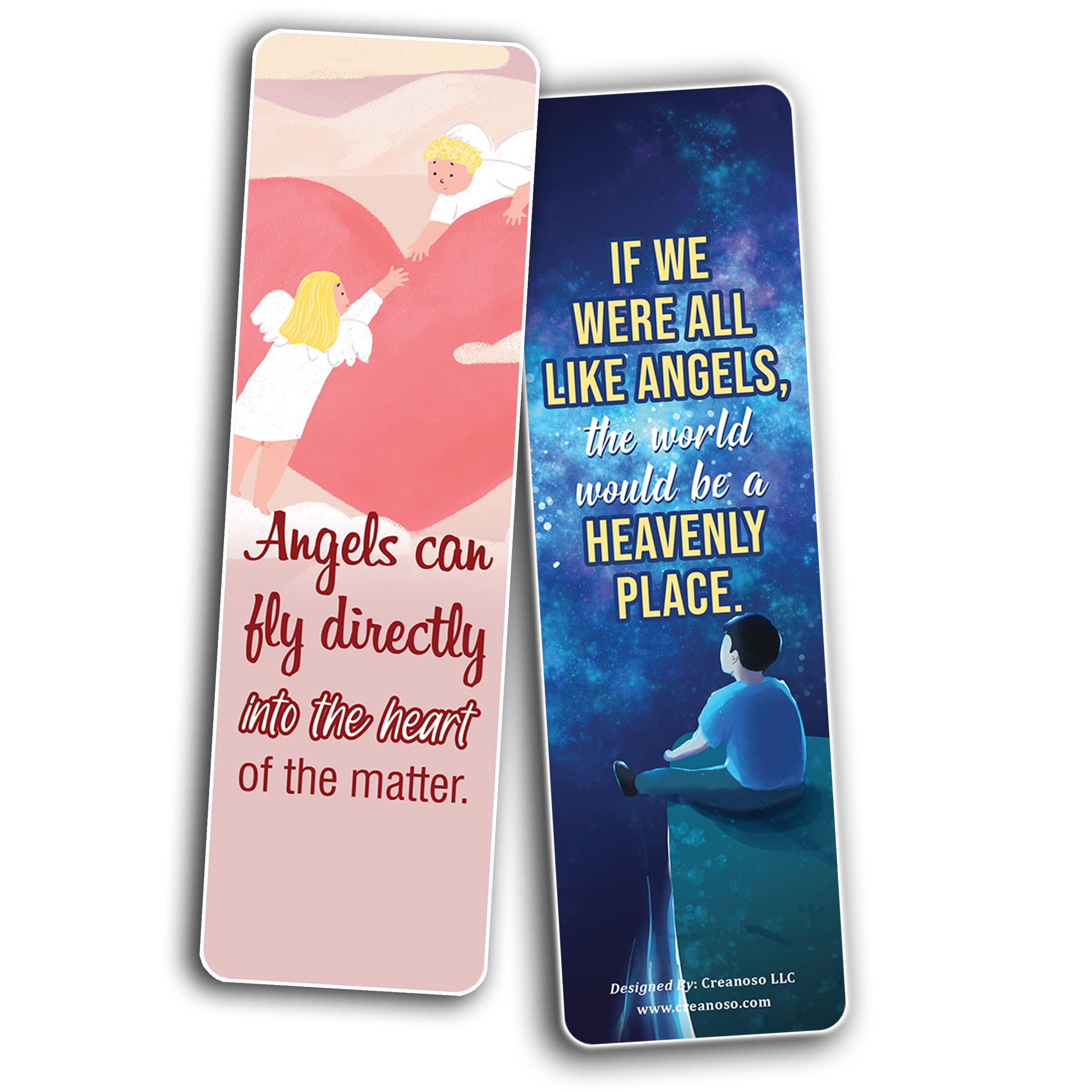 Inspirational Angel Quotes Bookmarks (12-Pack) – Motivational Bookmark Cards for Adults & Teens – Perfect Gift for Readers & Book Lovers – Great for Bible Study, Journaling & Daily Encouragement