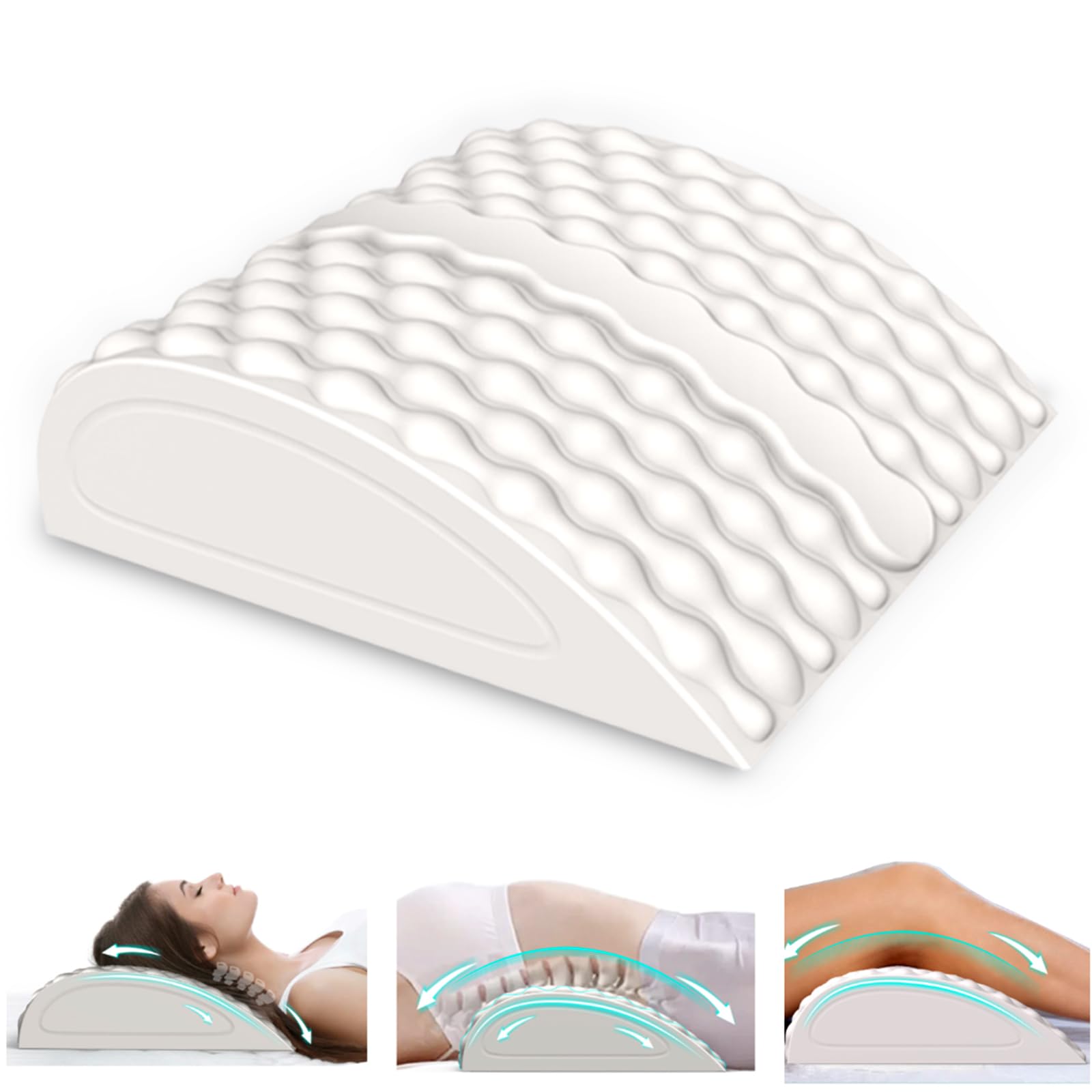 **Ergonomic Wedge Pillow for Back, Neck & Leg Pain Relief – Lumbar Support Pillow with Massage & Stretcher for Sciatica, Lower Back, Shoulder & Hip – Perfect for Sleeping, Post-Surgery Recovery & Physical Therapy**