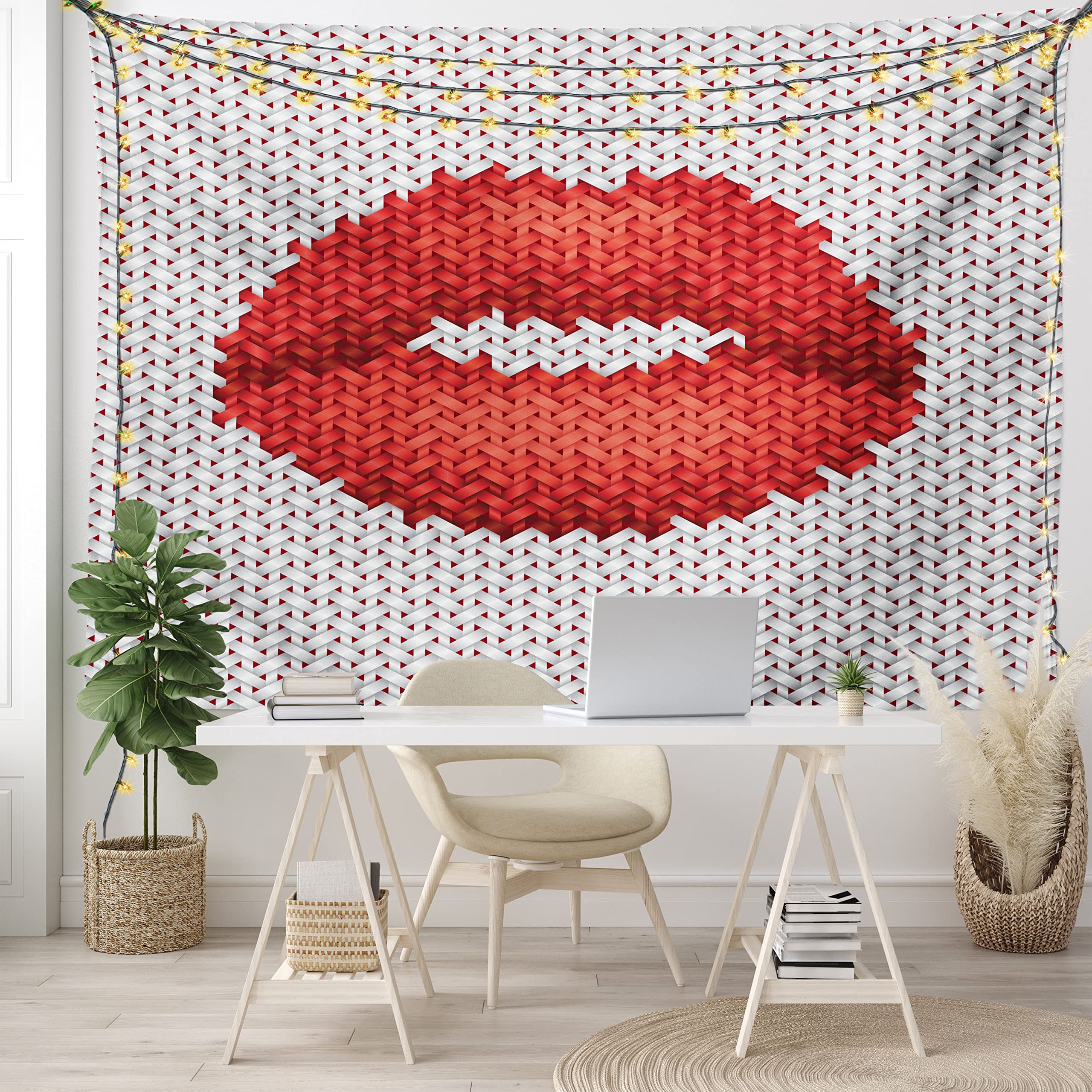 Ambesonne Feminine Tapestry - Twin Size Lips Design for Bedroom Wall Decor