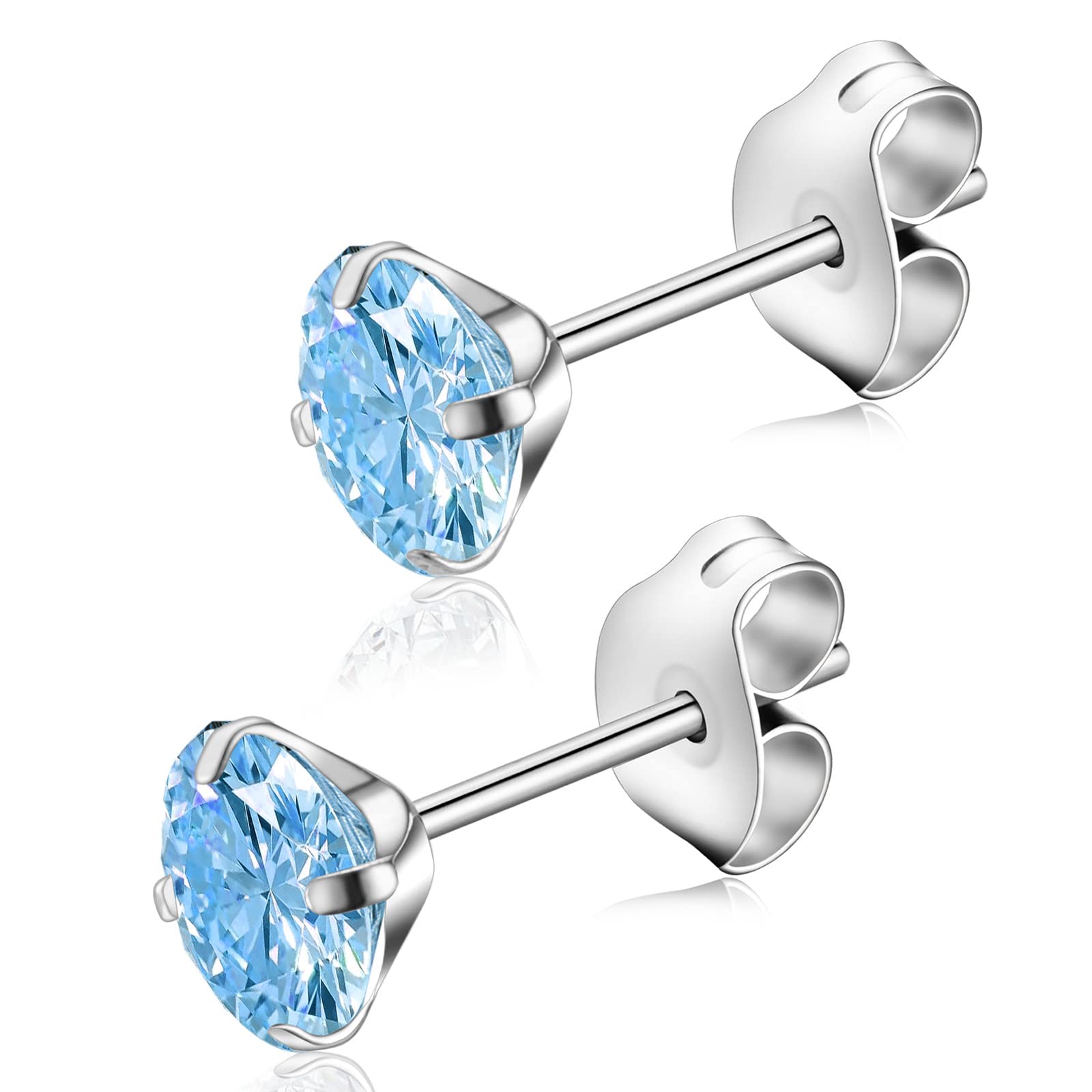 G23 Titanium Stud Earrings for Sensitive Ears | Hypoallergenic Cubic Zirconia Earrings | Medical Implant Grade Pure Titanium Posts | Perfect for Everyday Wear, Work & Special Occasions