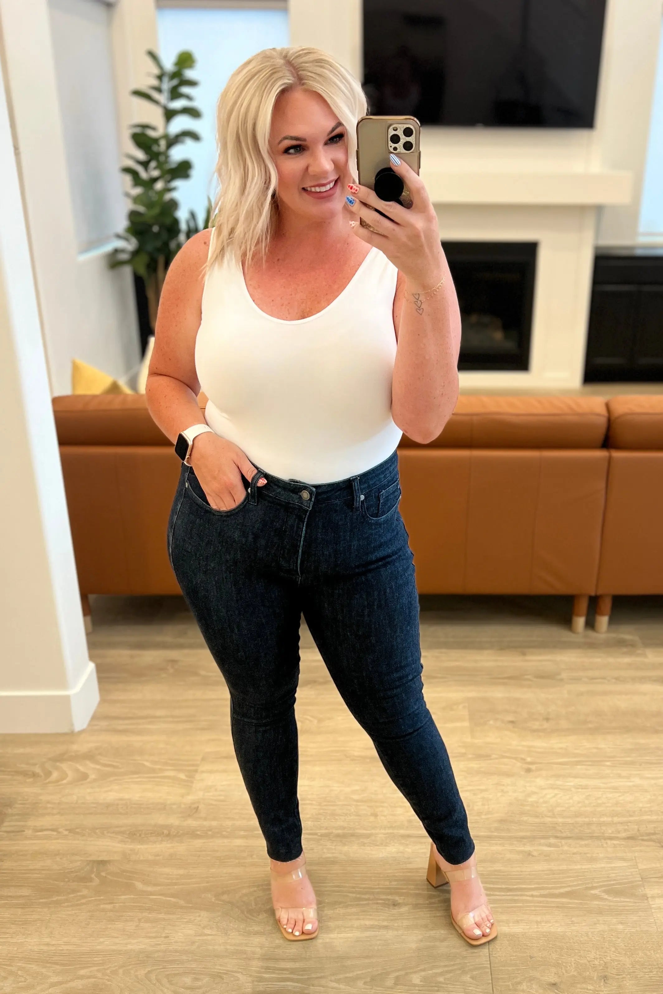 Constance High Rise Control Top Skinny Jeans for Women - Tummy Control Slim Fit Stretch Denim Pants - Perfect for Work, Date Night & Everyday Wear