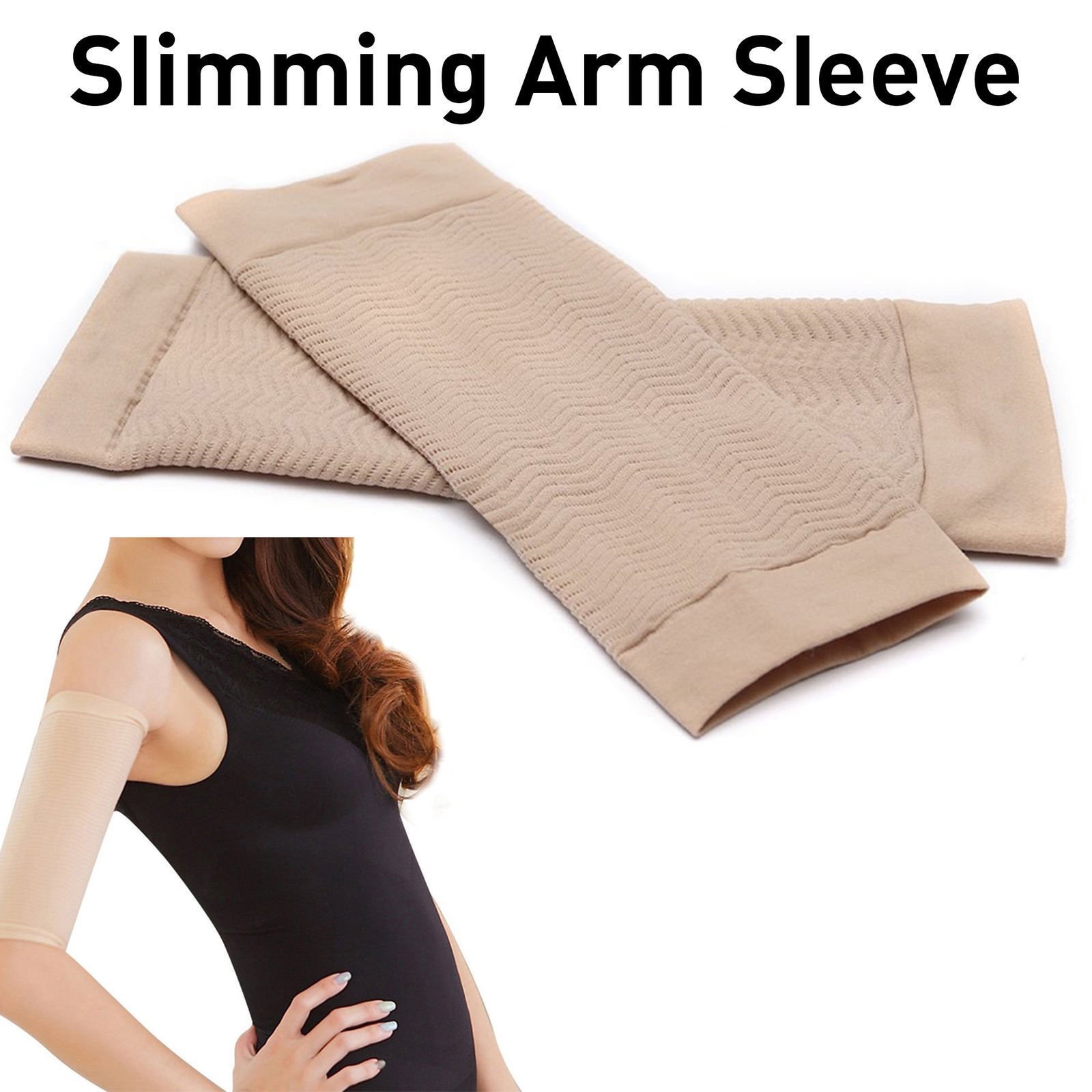 Acfun 2-Pair Arm Slimming Shaper Wrap Massager - Arm Compression Sleeves for Women | Upper Arm Toner & Massager for Workout, Post-Surgery & Daily Wear