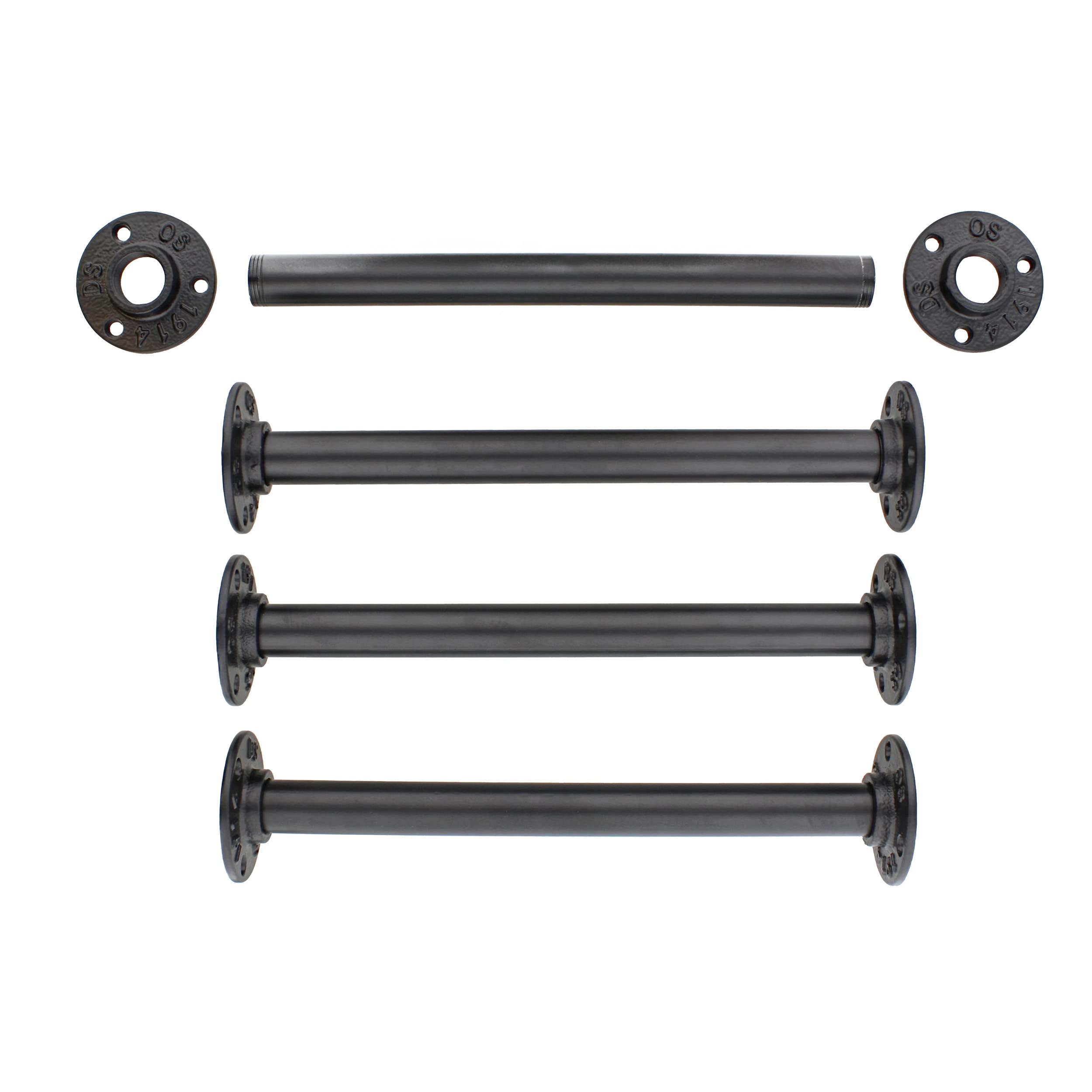 7Penn 12in Black Metal Table Legs - Vintage Industrial Pipe Legs for Coffee Tables & Benches
