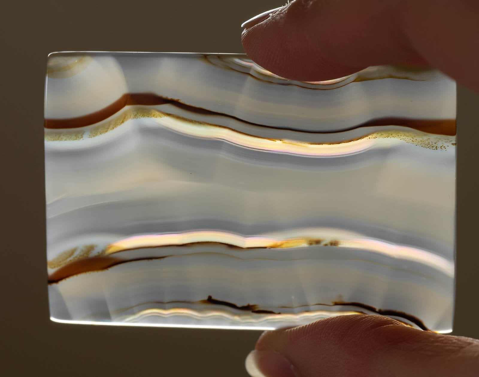 IRIS AGATE Crystal Cabochon Rectangle - Natural Gemstone for Jewelry Making, Healing Crystals, DIY Crafts | Perfect for Pendants, Rings & Spiritual Healing