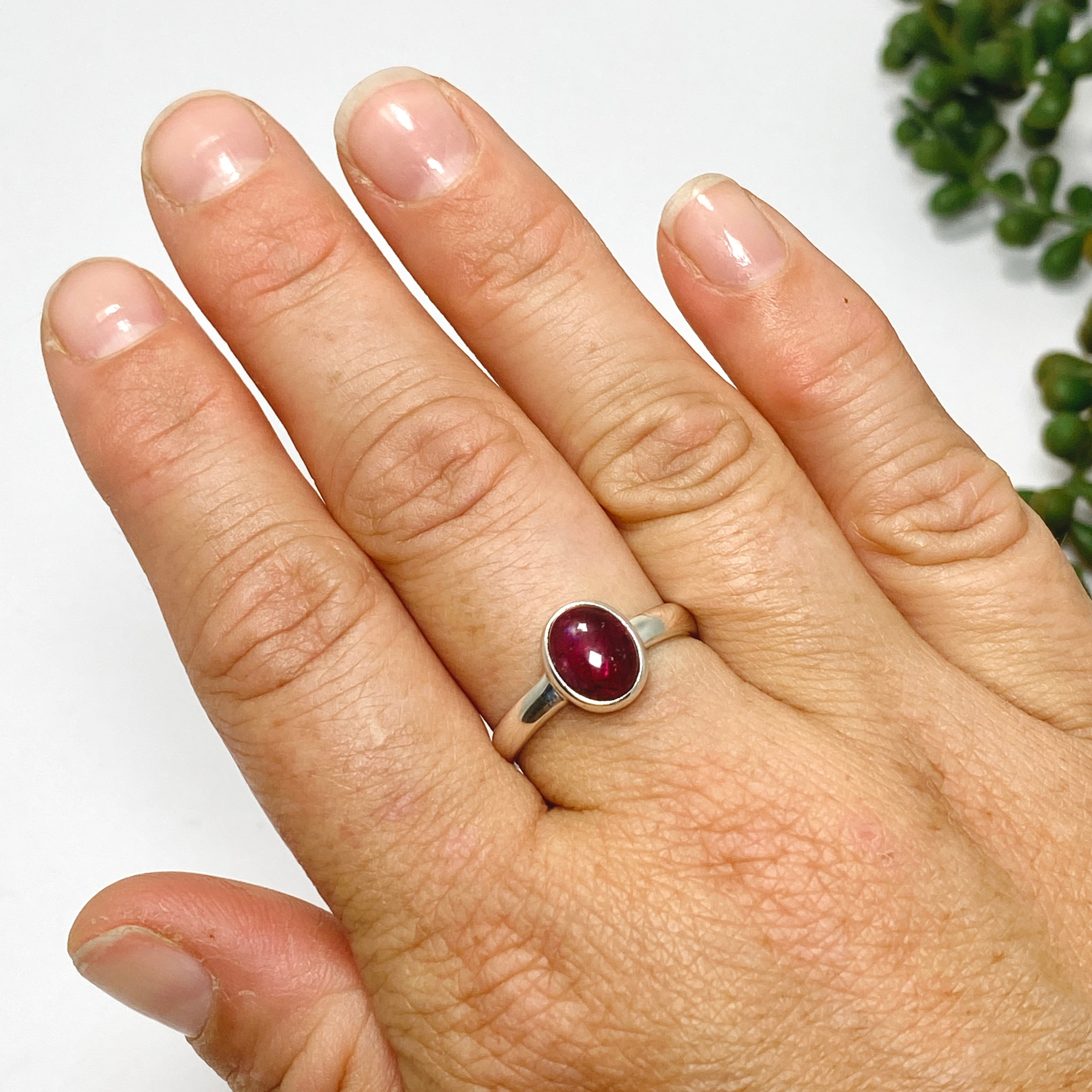 Pink Tourmaline Oval Cabochon Ring - Size 9 - PRGJ735 - Perfect for Engagement, Anniversary Gifts & Everyday Elegance