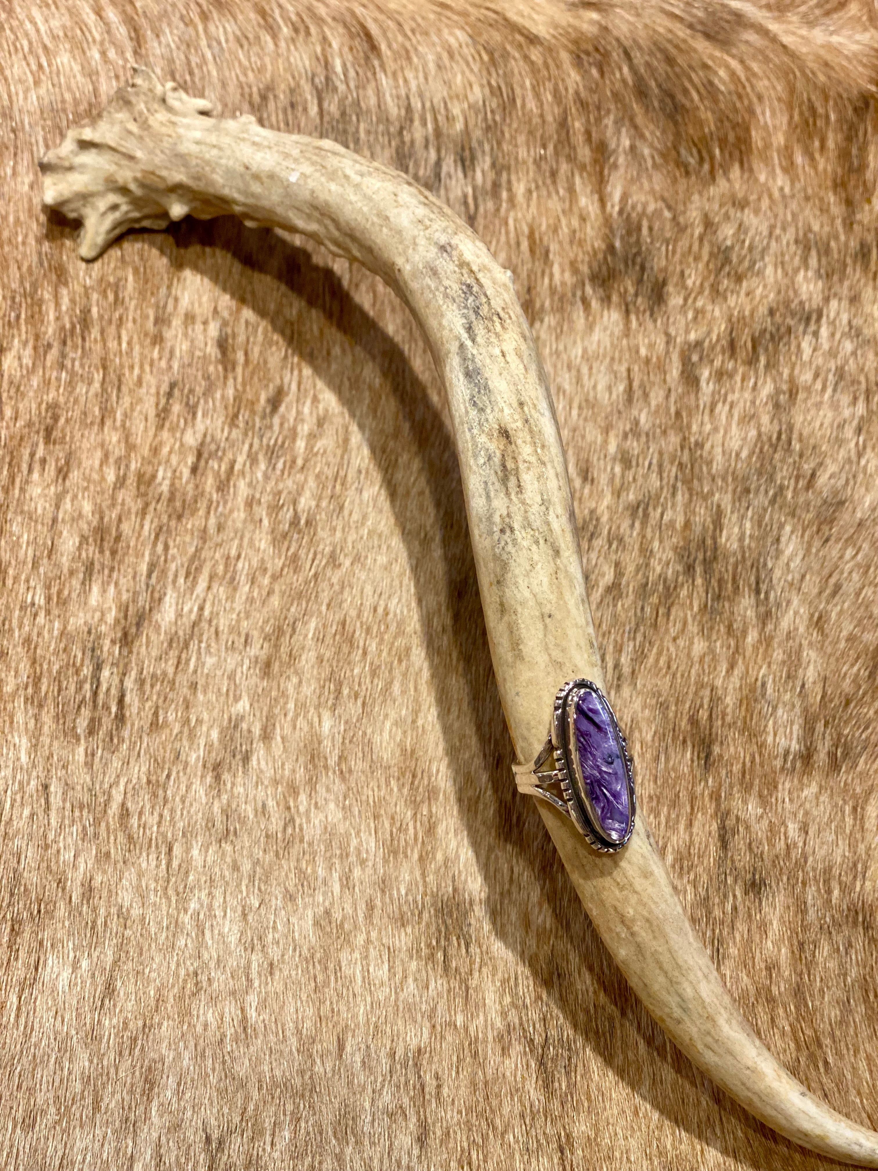 Sugalite Oval Ring Size 7 - Handmade Purple Gemstone Jewelry for Women, Perfect for Gifts, Weddings & Everyday Elegance