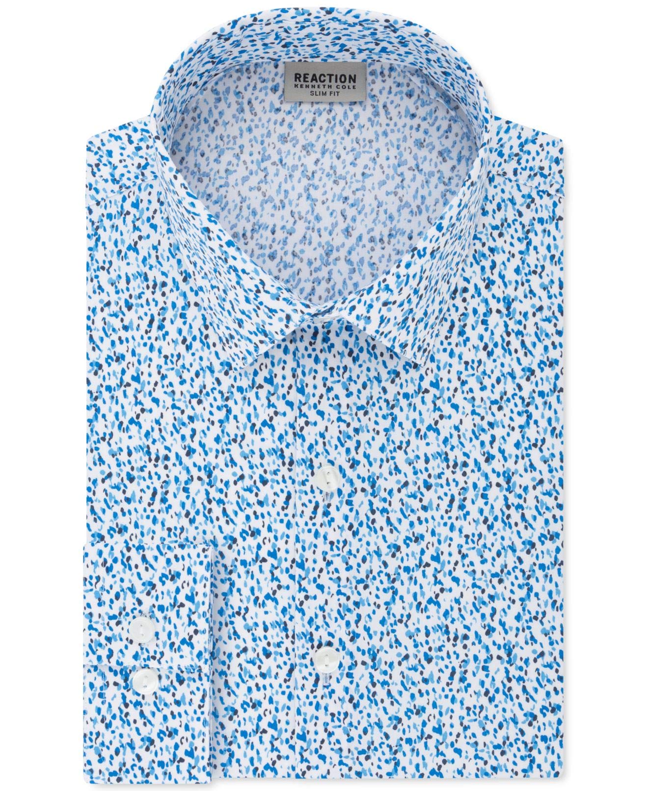 Kenneth Cole Men's Slim Fit Dress Shirt - Technicole Stretch Print Button Down Shirt for Business, Office & Formal Occasions