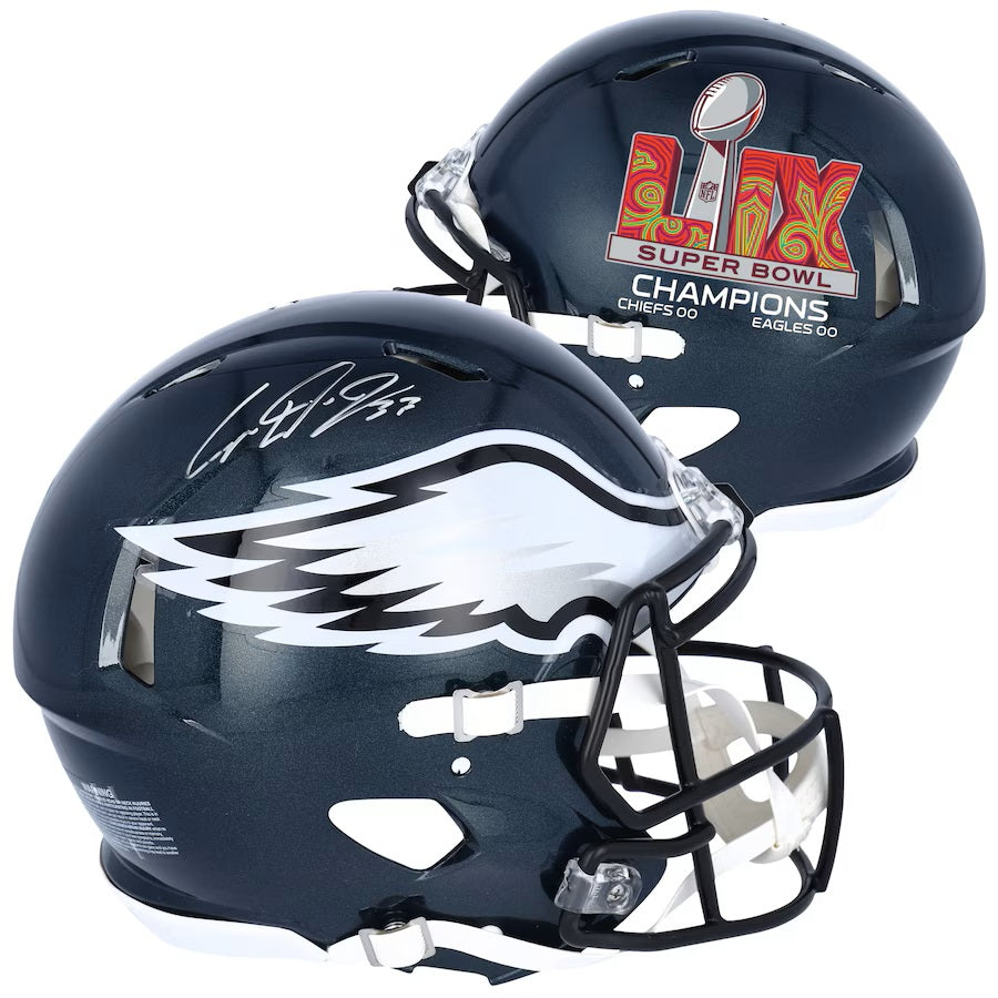 Cooper DeJean Signed Philadelphia Eagles Super Bowl LIX Champions Authentic Speed Football Helmet - Collectible Memorabilia for Eagles Fans & Sports Enthusiasts
