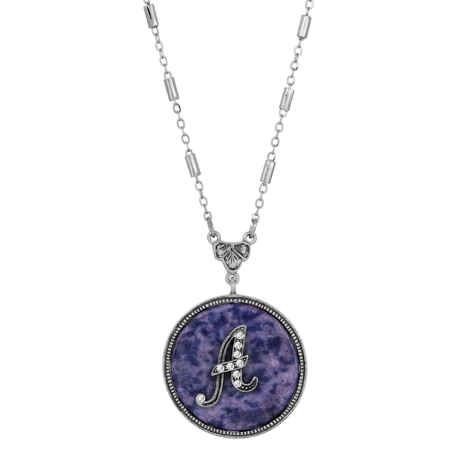 1928 Blue Sodalite Gemstone Initial Necklace - 18K Gold Plated Personalized Name Letter Pendant Jewelry for Women - Perfect Gift for Birthday, Anniversary & Everyday Wear