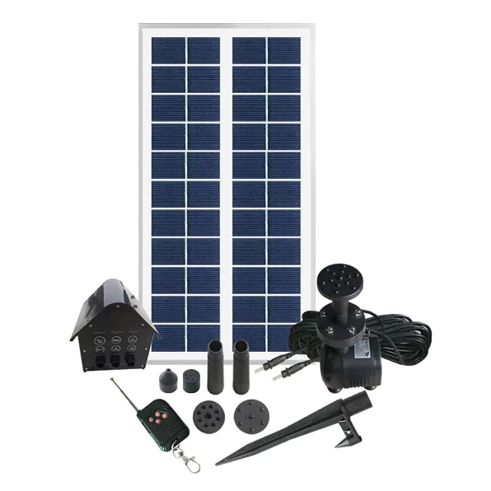 6W Solar Fountain Pump with LED & 2400mAh Battery - 4-Speed Remote Control Submersible Water Pump for Pond, Garden, Birdbath & Outdoor Decor - Perfect for Backyard, Patio & Landscape Design