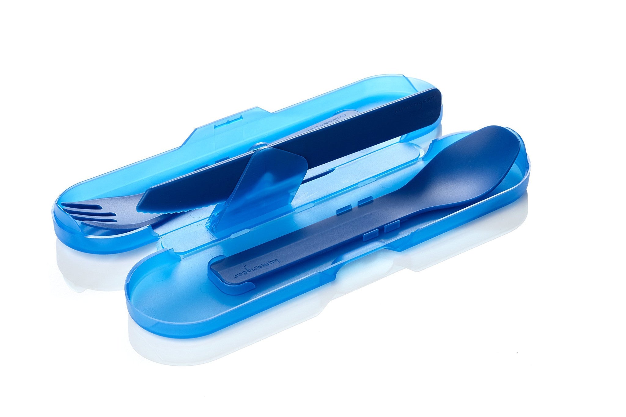 Humangear GoBites Compact Travel Utensils Set - 3-Piece Foldable Spoon, Fork & Knife for Camping, Hiking & Backpacking - Lightweight & Portable Cutlery for Outdoor Adventures, Picnics & On-the-Go Meals