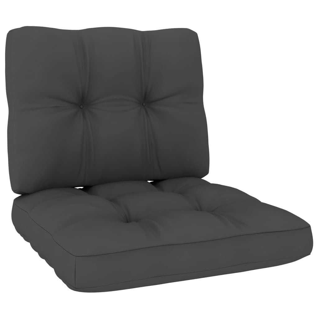 FAMIROSA 2-Piece Pallet Sofa Cushion Set - Premium Anthracite Gray Outdoor Furniture Cushions for Patio, Deck, and Garden Lounge Chairs