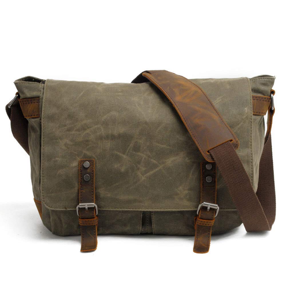 Durable Oil Wax Canvas SLR Camera Backpack - Waterproof DSLR Camera Bag for Outdoor Photography & Travel (Green) | Perfect for Hiking, Camping & Professional Photographers