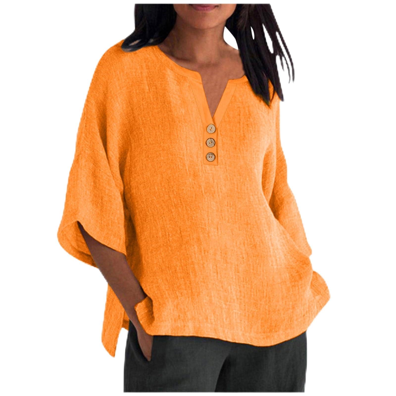 Boho Linen Shirts for Women - Casual Gauze Summer Tops with Collar, Loose V-Neck Button Down Tee | Perfect for Beach, Travel & Everyday Wear