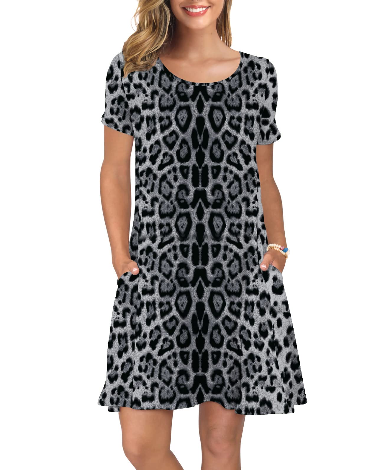 KORSIS Women's Summer Casual T-Shirt Dress - Flowy Swing Beach Sundress with Pockets | Perfect for Vacation, Outing & Daily Wear