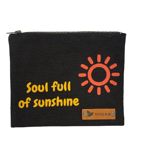 Black Canvas Zipper Pouch for Travel - Waterproof Makeup & Jewelry Organizer Bag - Perfect for Toiletries, Accessories & Small Essentials Storage