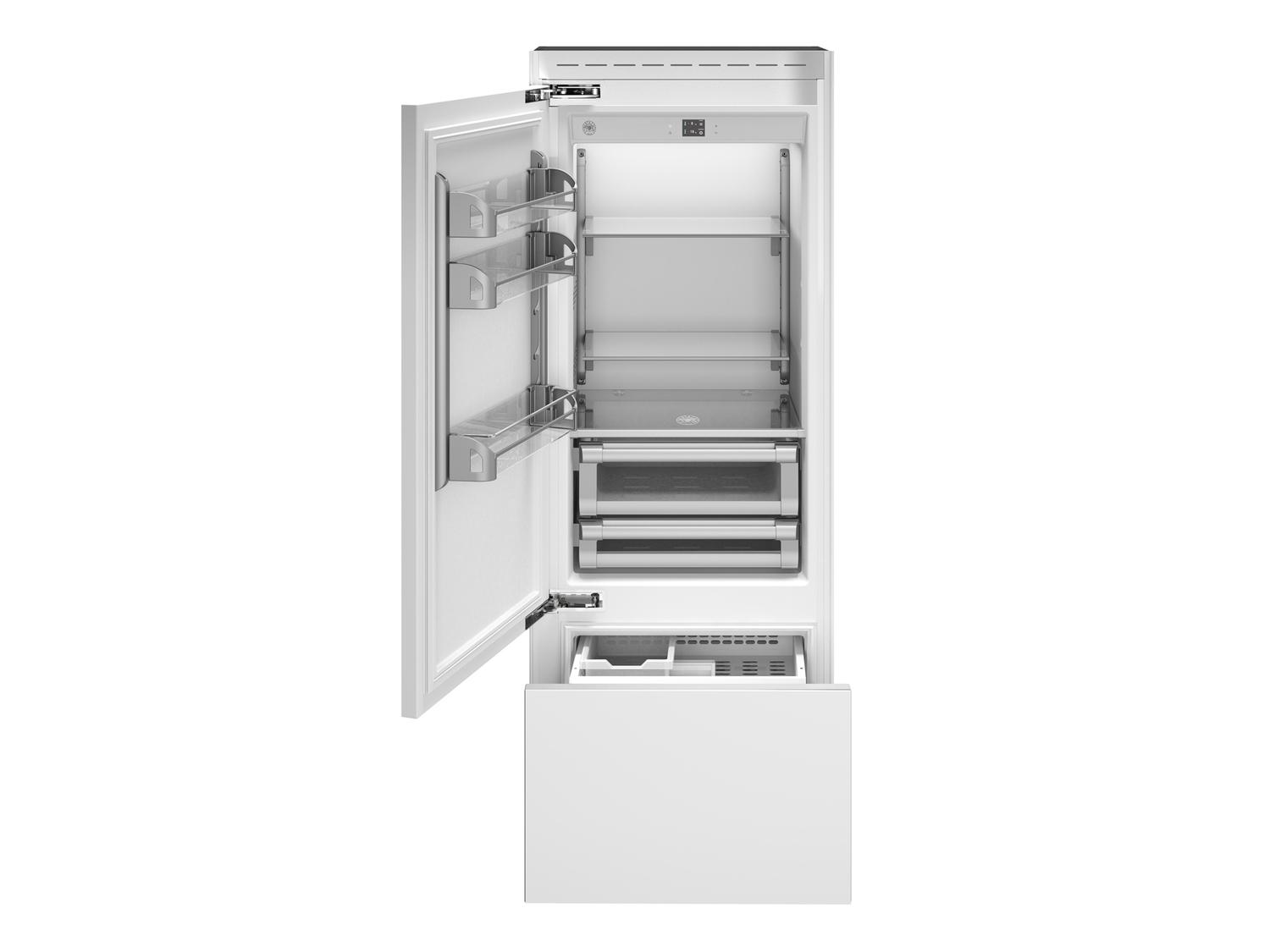Bertazzoni REF30BMBIPLT 30 Inch Built-In Bottom Mount Refrigerator - Panel Ready, Left Swing Door - Perfect for Modern Kitchens & Open-Concept Homes