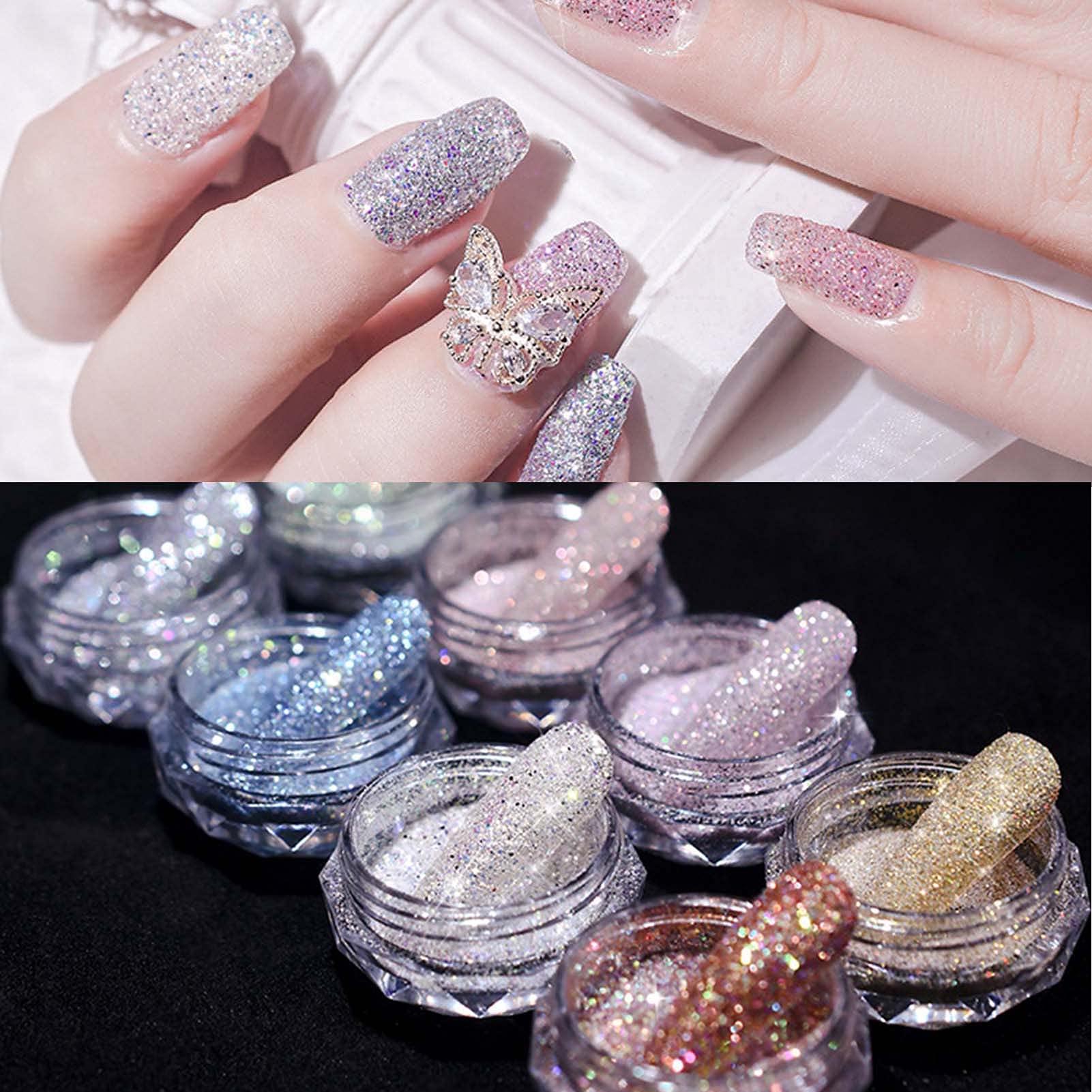 Brussel 1 Box Nail Glitter Powder - Shiny Crystal Sparkles for Manicure & Nail Art | Dipping Powder for Professional Salon & Home Nail Designs (Color #6)