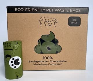 Biodegradable & Compostable Dog Poop Bags - 300 Unscented Eco-Friendly Waste Bags for Dogs & Cats | Plant-Based Leakproof Pet Waste Bags with Canvas Dispenser | Perfect for Daily Walks, Park Visits & Backyard Cleanup | Veteran-Owned Small Business | Supports One Tree Planted