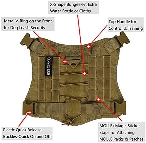 IronSeals Tactical Service Dog Vest - Patrol Training Harness with MOLLE System & Handles for Police K9, Military & Working Dogs - Perfect for Outdoor, Security & Search Missions
