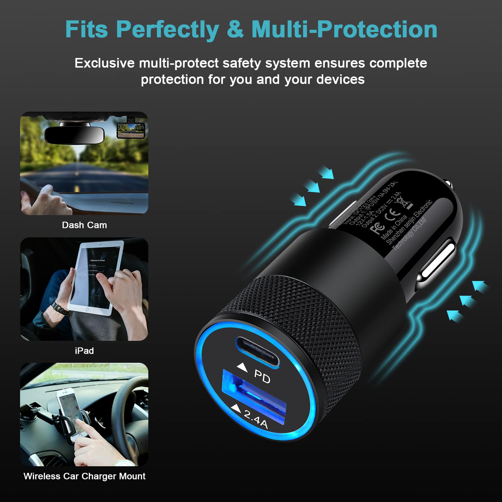 Super Fast USB C Charger 30W for Samsung Galaxy S22 Ultra/S21 FE/S20/A Series, iPad, Pixel 6 - Type C Car Charger with USB C to C Cable - Fast Charging Block for Home, Office & Travel
