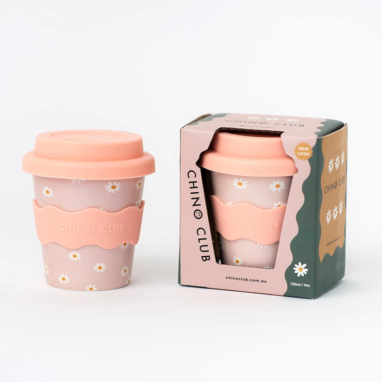 Pink Daisy Babyccino Cup - 120ml Ceramic Baby Coffee Mug for Toddlers - Perfect for Pretend Play, Tea Parties & First Sips