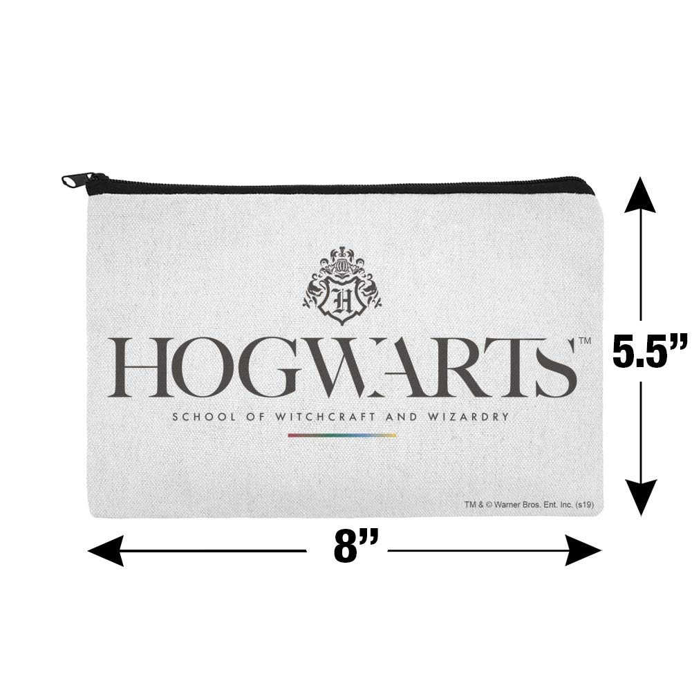 Harry Potter Hogwarts Logo Makeup Bag - Waterproof Cosmetic Organizer Pouch for Travel, Gym & Daily Use | Official Licensed Merchandise