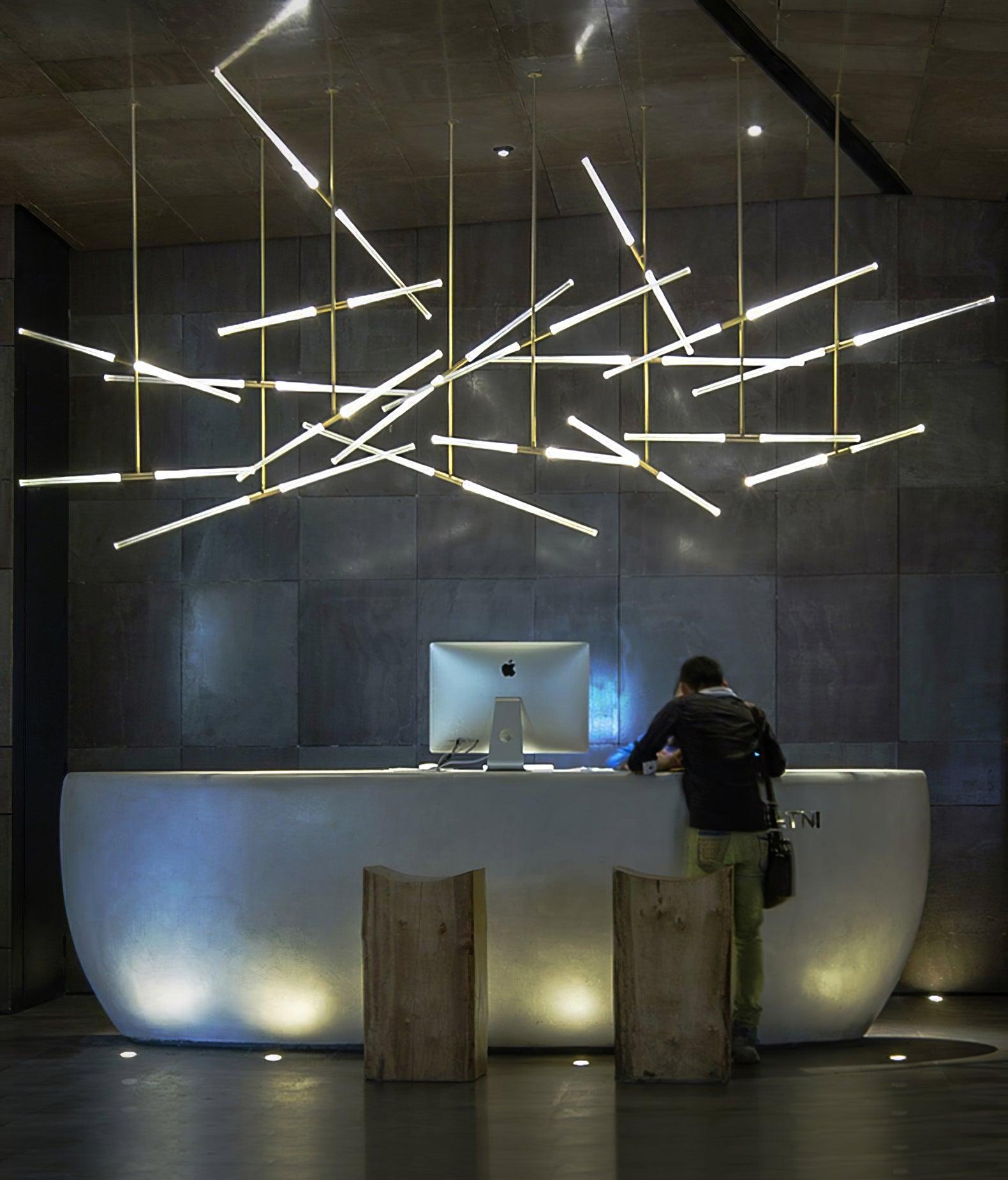 Hash Linear Suspension Light Fixture - Modern Linear LED Pendant Lighting for Kitchen Island, Dining Room & Office | Dimmable Hanging Light with Adjustable Height