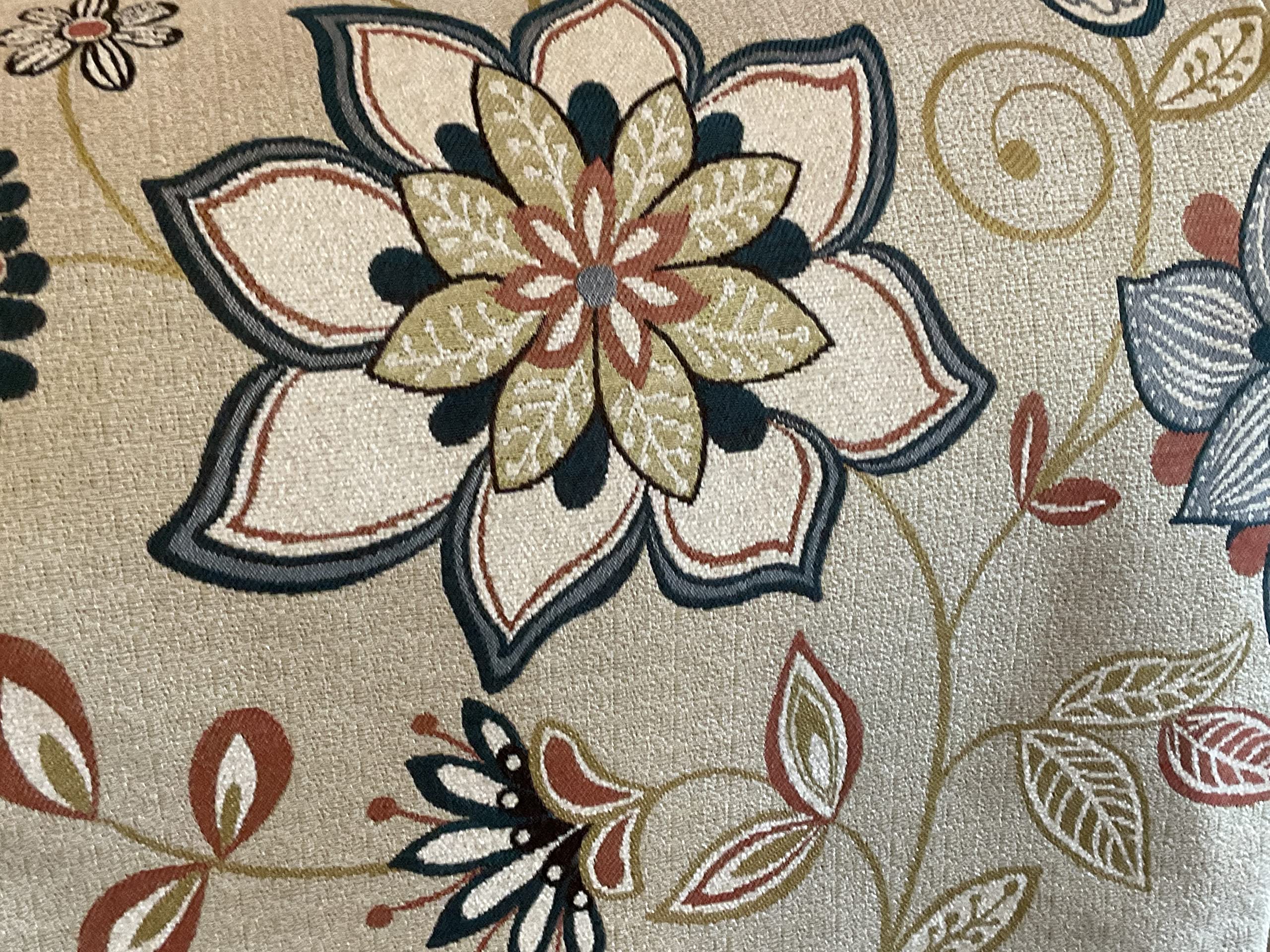 Recliner Headrest Covers 17x27 - Floral Design Slipcovers for Sofas, Loveseats & Theater Chairs | Furniture Protectors for Home, Office & Dining Room Decor | Perfect for Family Rooms & Movie Nights
