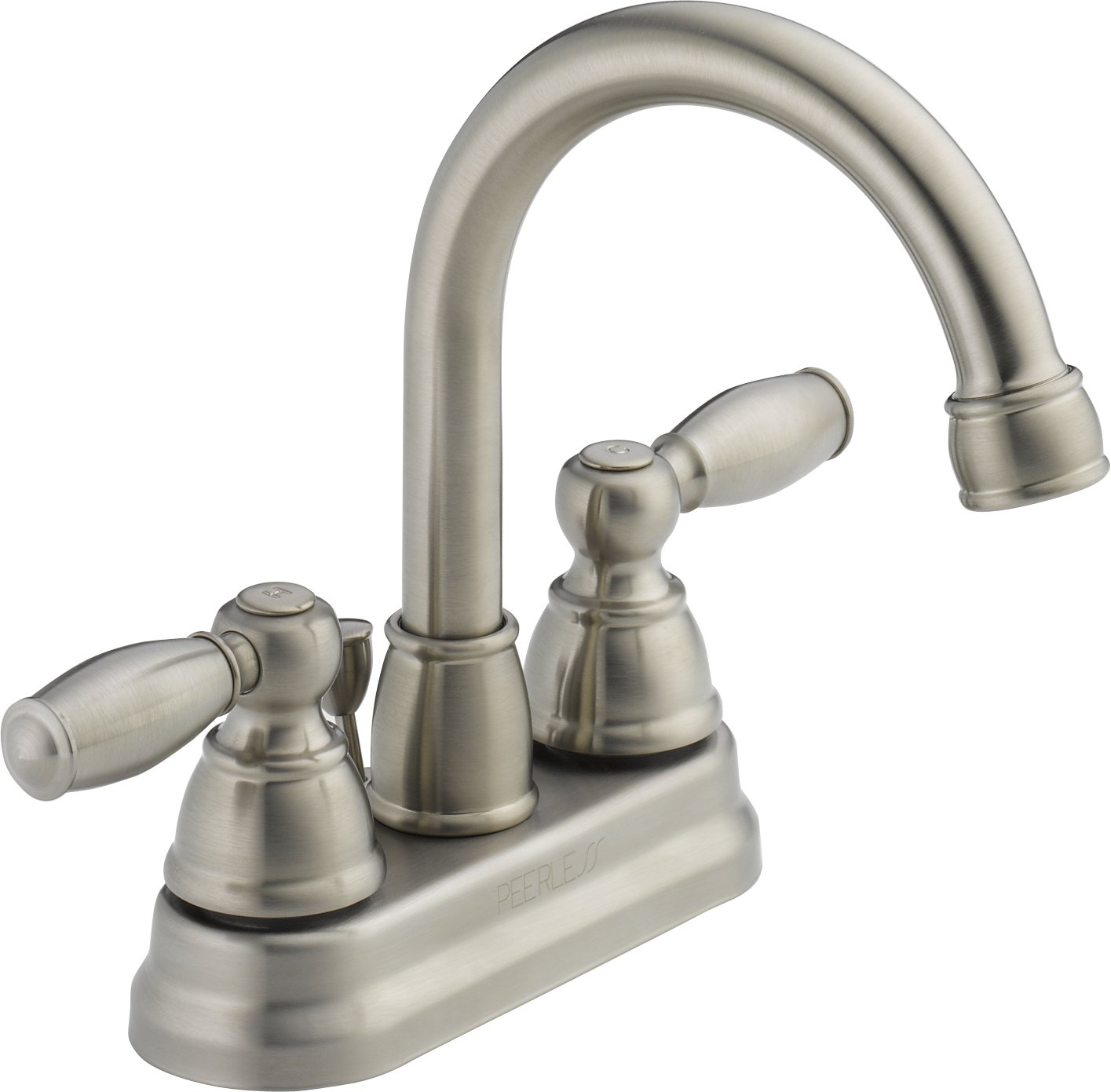 Delta Faucet Peerless Claymore Centerset Bathroom Faucet - Brushed Nickel 2-Handle Bathroom Sink Faucet with Pop-Up Drain Assembly (Model P299685LF-BN) - Perfect for Modern Bathroom Vanities and Powder Rooms