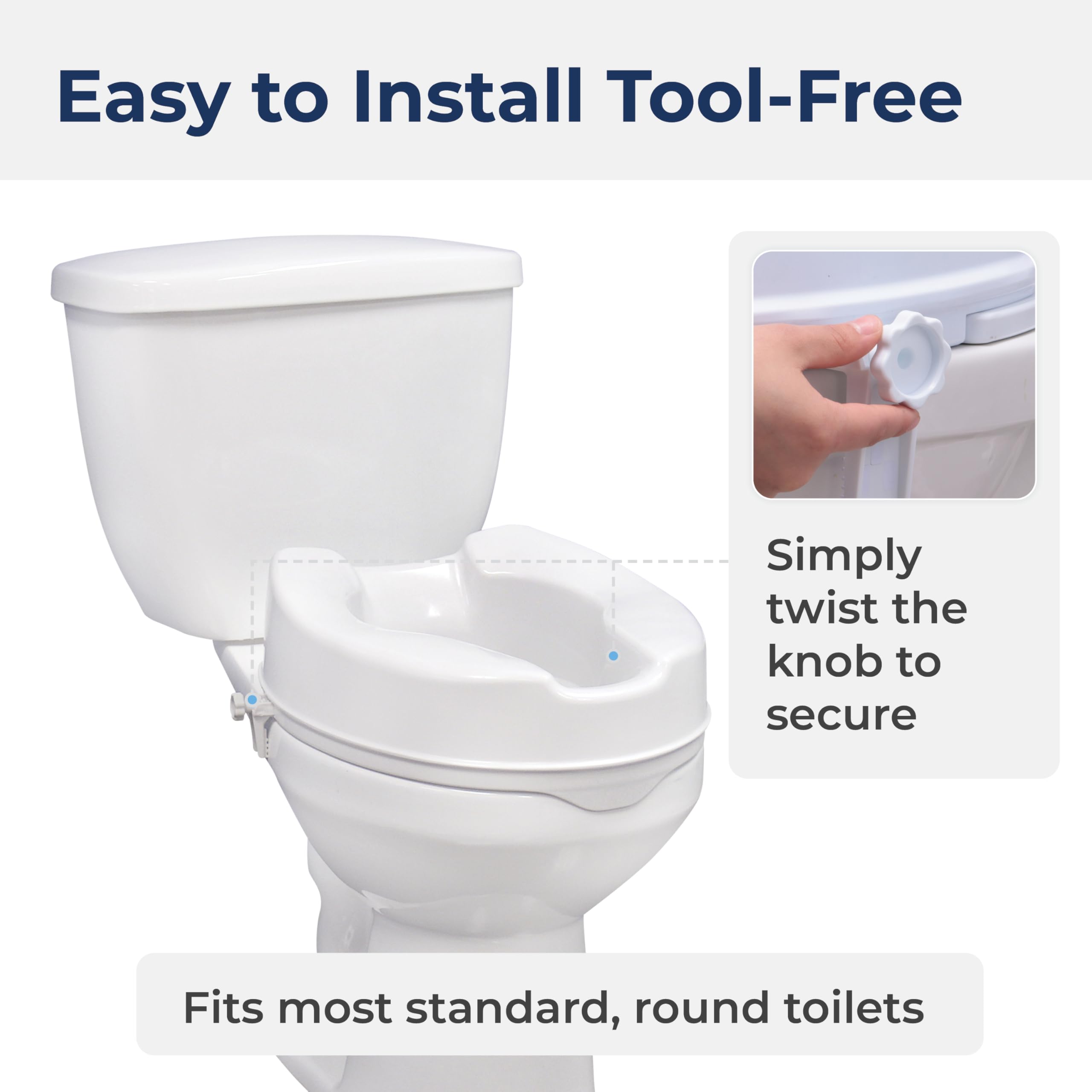 Drive Medical Raised Toilet Seat with Lock - 4