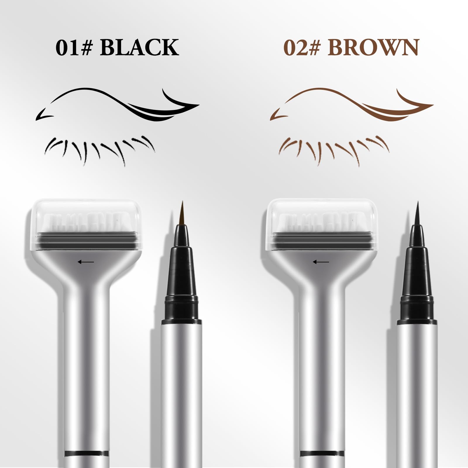 2 in 1 Eyeliner and Lower Lash Stamp Set - Waterproof Liquid Eyeliner Pen with Eyelash Stamp for Perfect Winged & Lower Lash Makeup | Natural Eye Makeup Tool for Beginners & Professionals | Great for Daily Use, Parties, and Special Occasions