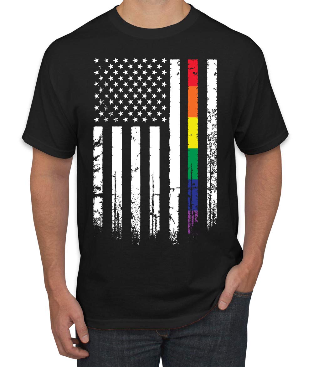 USA Gay Pride Rainbow American Flag LGBT Graphic T-Shirt for Men - Show Your Support at Pride Parades, Festivals & LGBTQ+ Events