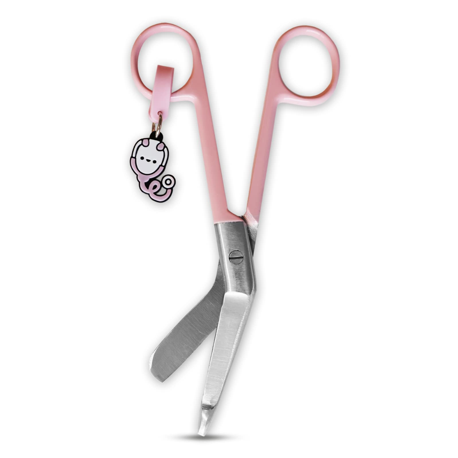 Premium Stainless Steel Nursing Scissors - Blunt Tip Medical Scissors with Keyring (Pink) - Ideal for First Aid Kits, Nursing Students & Home Healthcare