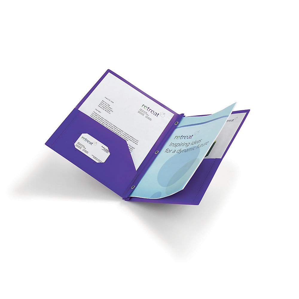 Office Depot 3-Prong Folder - Letter Size, Purple for School & Office