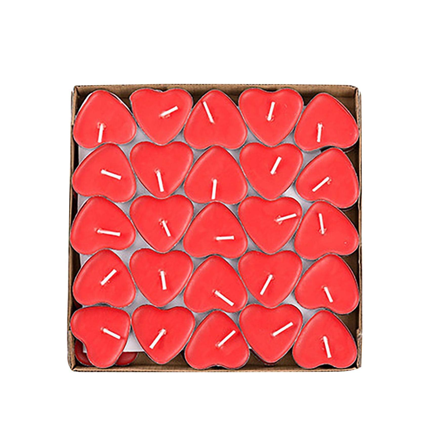 50-Pack Scented Heart Shaped Candles for Aromatherapy, Stress Relief & Home Decor - Perfect for Christmas, Birthday, Mother's Day, Bath & Yoga - 3.8x3.8x1cm Decorative Love Candles Set for Romantic Gifts & Party Decorations