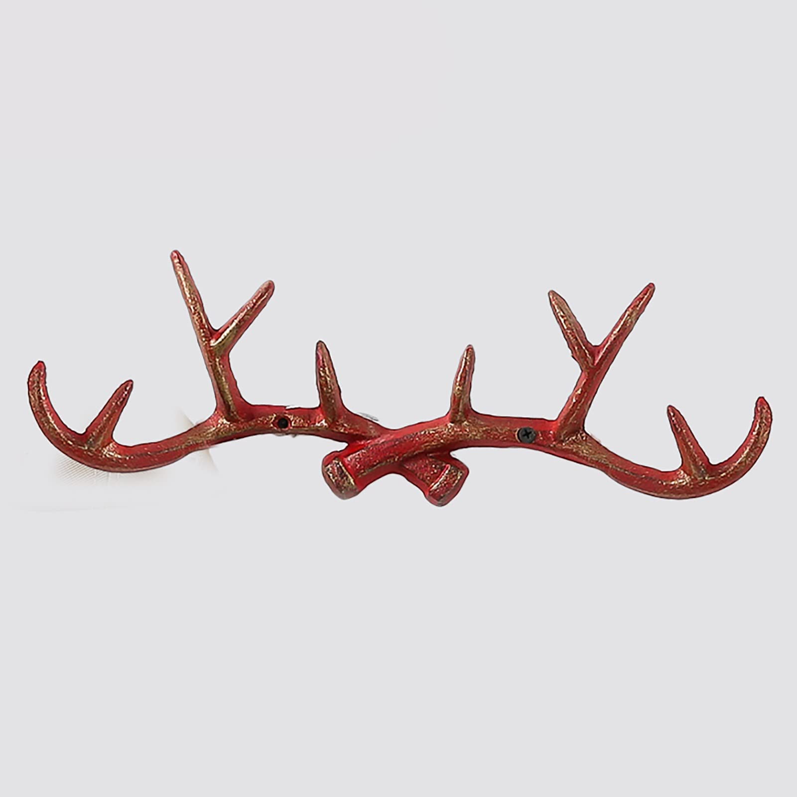 Vintage Antler Wall Mount Coat Rack - Rustic American Country Style Hooks for Jackets, Hats & Keys - Perfect for Entryway, Porch, Bedroom & Clothing Store Decor (Color: Brown)