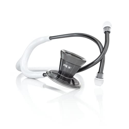 MDF ProCardial Cardiology Stethoscope - Dual Head Stainless Steel Adult Stethoscope with White Tube & PerlaNoire Chestpiece (MDF797PN29) | Ideal for Doctors, Nurses, Medical Students & Healthcare Professionals