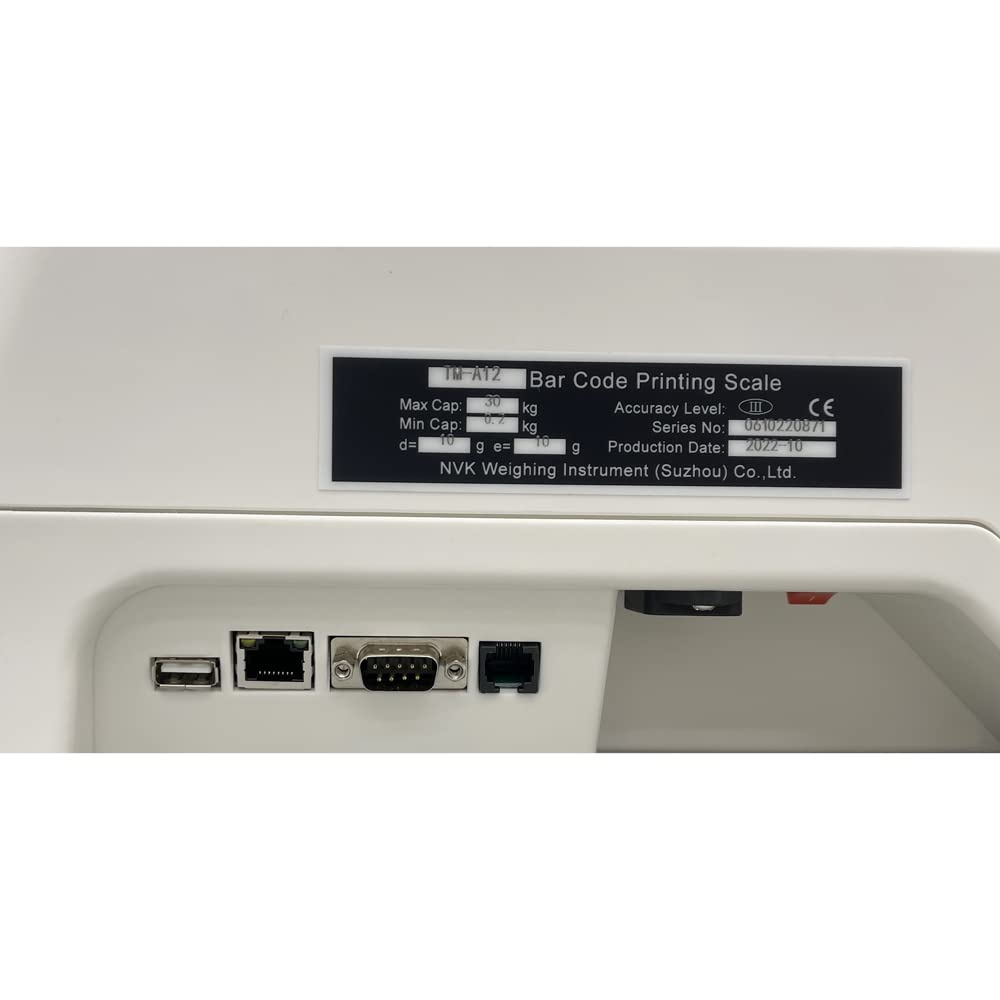 INTBUYING 15KG Digital Label Printing Scale with Barcode Thermal Printer & LCD Screen - Electronic Price Computing Scale for Supermarket, Retail Store, Warehouse | Perfect for Inventory Management, Shipping & Checkout