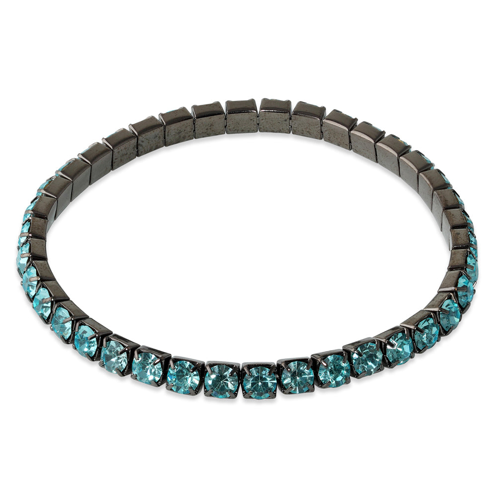Soft Apatite Glass Elastic Tennis Bracelet - Stretchy Adjustable Crystal Beaded Wrist Jewelry for Women | Perfect for Parties, Weddings & Everyday Wear