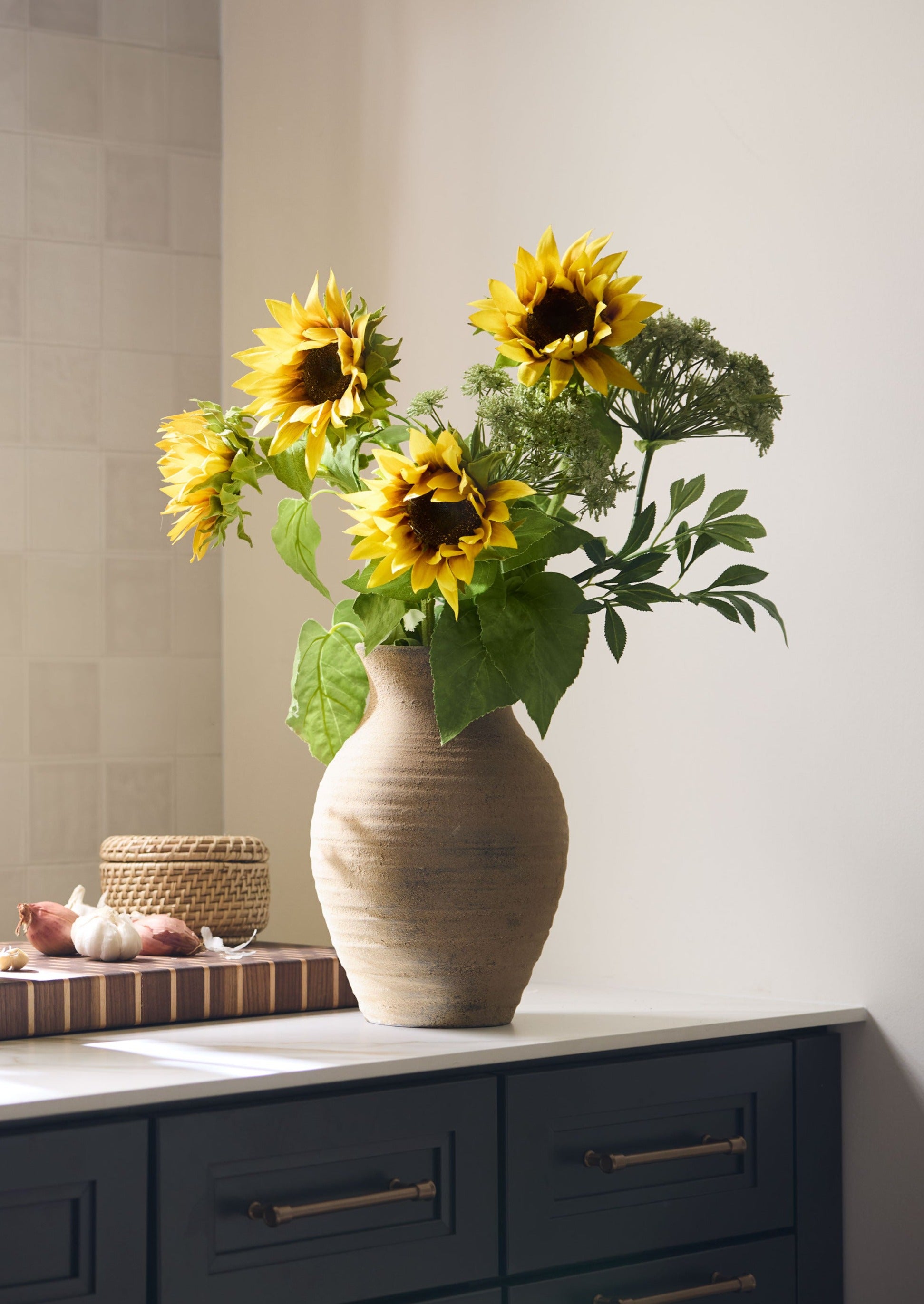 Bright Yellow Artificial Sunflower Bouquet - 35 Pack Realistic Fake Sunflowers for Home Decor, Wedding Centerpieces, Party Arrangements & DIY Crafts