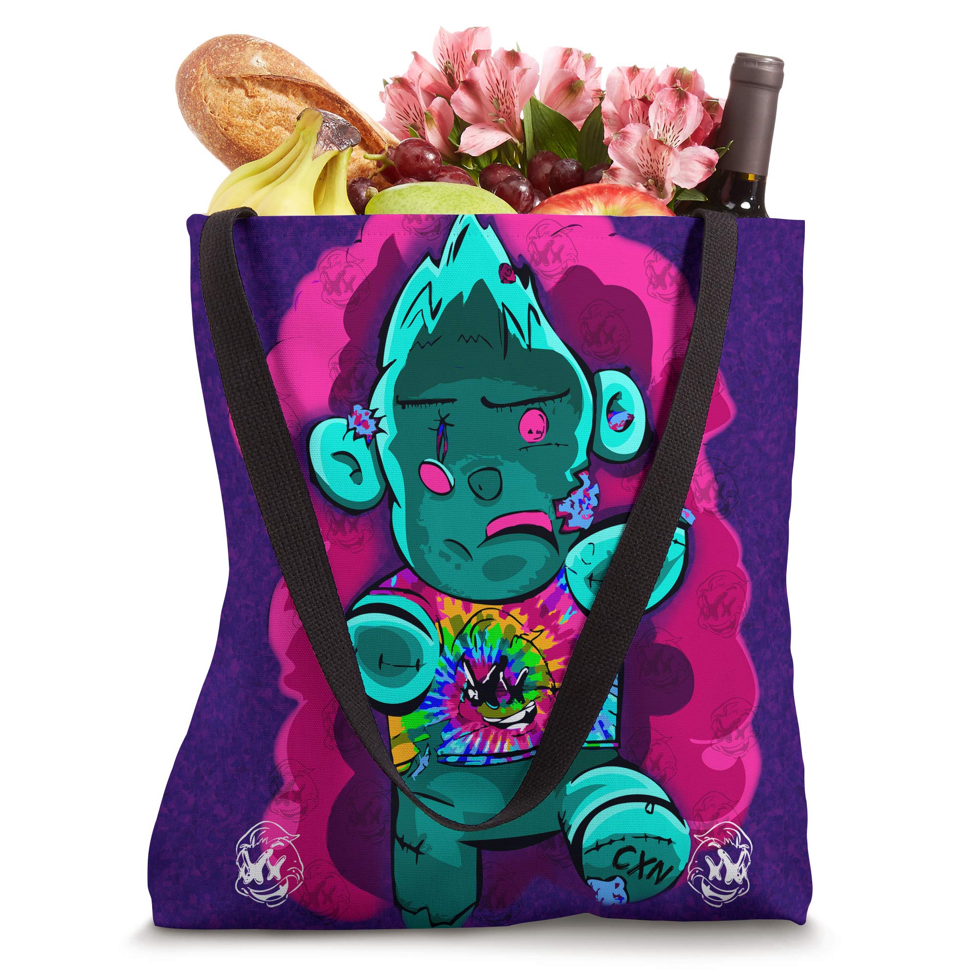 Zombie Teddy Tote Bag - Cute Horror Themed Shoulder Bag for Women & Teens | Perfect for Halloween, Cosplay, and Unique Fashion Accessories