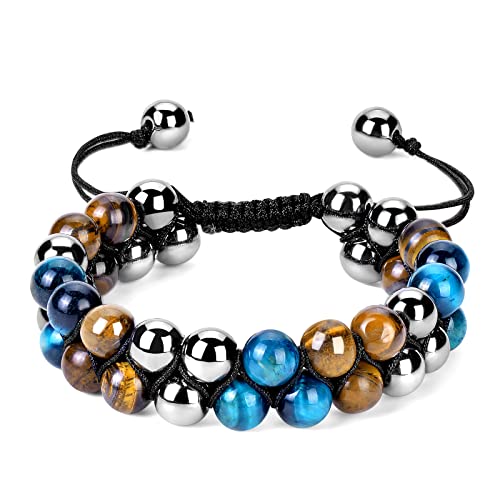 8mm Blue Tiger Eye/Tiger Eye/Hematite
