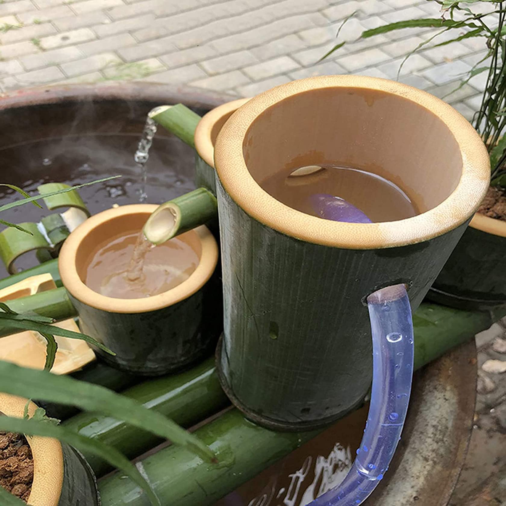 3-Tier Bamboo Water Fountain with Pump for Ponds, Gardens & Fish Tanks - Indoor/Outdoor Zen Decor, 45cm Landscape Fountain | Perfect for Patio, Backyard, Office & Meditation Spaces
