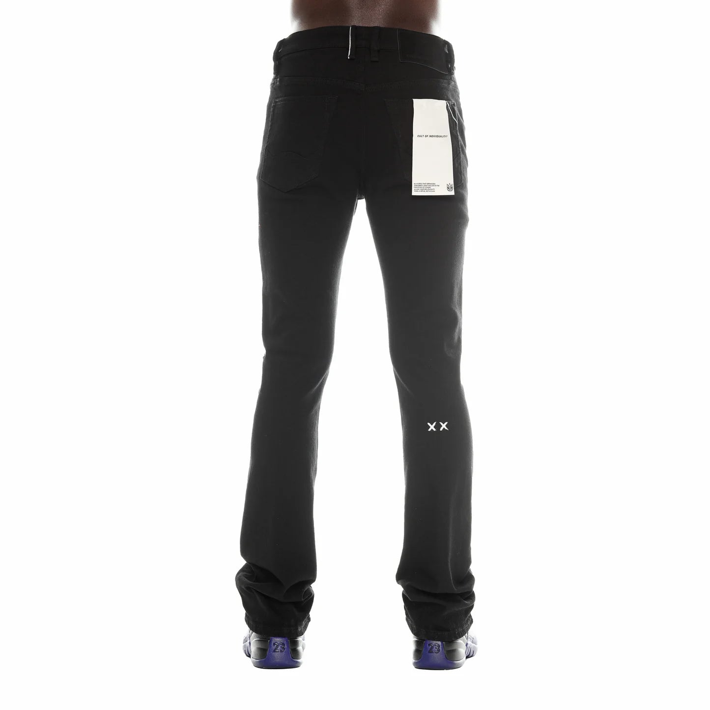CULT OF INDIVIDUALITY Lenny Bootcut 603 Jeans for Men - Triple Black Wash Stretch Denim Pants | Perfect for Casual Wear, Night Out & Street Style Fashion